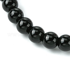 2Pcs 2 Colors Halloween Theme 8.5mm Round Synthetic Black Stone Beaded Stretch Bracelet Sets&nbsp;BJEW-JB10882
