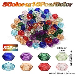 80Pcs 8 Colors Epoxy Resin European Beads&nbsp;RPDL-YW0001-16