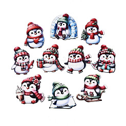 10Pcs UV Single Face Printed Wood Pendant Decorations&nbsp;WOOD-N020-20