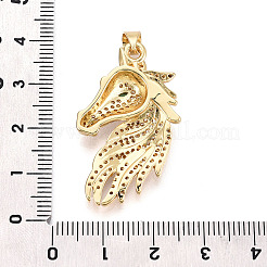 Brass Micro Pave Clear Cubic Zirconia Pendants&nbsp;KK-T080-04G