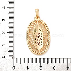 Religion Theme Brass Micro Pave Cubic Zirconia Pendants&nbsp;ZIRC-I032-71G-1