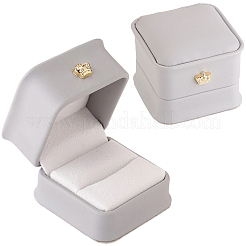 2Pcs Square PU Leather Ring Gift Boxes&nbsp;LBOX-CL0001-06