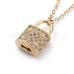 Brass Micro Pave Cubic Zirconia Pendant Necklace&nbsp;NJEW-JN02672-01