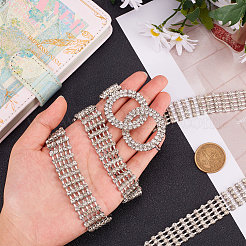 Crystal Rhinestone Tennis Waist Chain with Double Rings&nbsp;AJEW-WH0248-54
