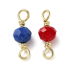 Faceted Glass Connector Charms&nbsp;KK-D044-02G