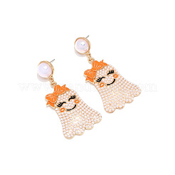 Zinc Alloy Enamel Dangle Stud Earrings&nbsp;FS-WGAD302-01