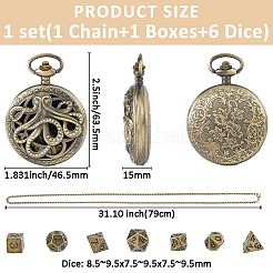 1Pc Zinc Alloy Hollow Octopus Flat Round Locket Pendant Necklaces&nbsp;NJEW-FH0001-23AB