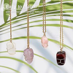 12Pcs Natural Gemstone Pendants&nbsp;FIND-FG0001-60
