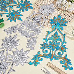 6Pcs 2 Colors Flower Computerized Embroidery Iron on/Sew on Patches&nbsp;PATC-ME0001-05