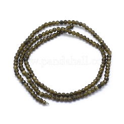 Natural Golden Sheen Obsidian Beads Strand&nbsp;X-G-E411-34-3mm