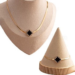Flower Alloy Crystal Rhinestone & Enamel Pendant Necklaces & Charm Bracelets & Stud Earrings Sets&nbsp;FS-WG094C2-01
