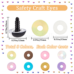 32Pcs 8 Colors ABS Plastic Safety Craft Eye&nbsp;DIY-BBC0002-09B