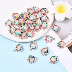 30Pcs 3 Styles CCB Plastic Frame with Polymer Clay Rainbow Beads Links Connector Charms&nbsp;KK-YW0004-39
