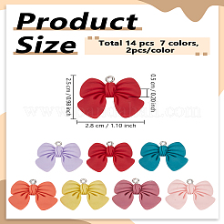 14Pcs 7 Colors Resin Pendants&nbsp;RESI-LP0001-22