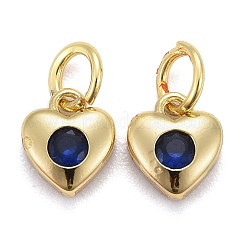 Brass Micro Pave Cubic Zirconia Charms&nbsp;KK-P192-07