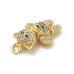 Brass Micro Pave Cubic Zirconia Pendants&nbsp;KK-C009-01G-02