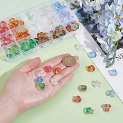 105Pcs 7Colors Transparent Glass Beads&nbsp;GLAA-ME0001-14