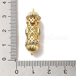 Brass Pave Colorful Cubic Zirconia Connector Charmss&nbsp;KK-M278-03G