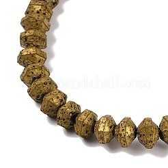 Electroplated Natural Lava Rock Beads Strands&nbsp;G-A234-F02-01D