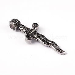 316 Surgical Stainless Steel Rhinestone Big Pendants&nbsp;STAS-K086-21AS