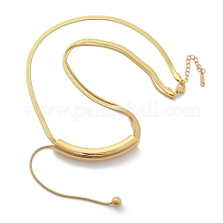 304 Stainless Steel Curved Tube Snake Chain Necklaces for Women&nbsp;NJEW-Z061-04G-03