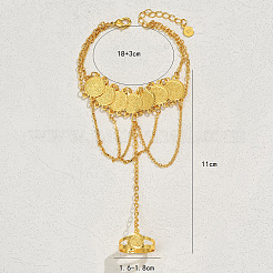 Copper Middle Eastern Brass Coin Chains Bracelet with Tassel Pendant&nbsp;SV3289