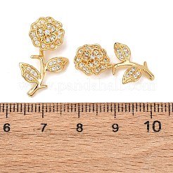 Brass Micro Pave Cubic Zirconia Pendants&nbsp;KK-G543-07G-01