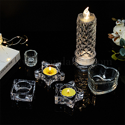 5Pcs 5 Styles Glass Tealight Candle Holder&nbsp;AJEW-FG0003-37