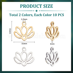 20Pcs 2 Colors 304 Stainless Steel Pendants&nbsp;STAS-UN0057-43