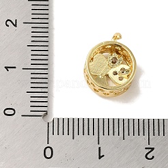 Rack Plating Brass Micro Pave Clear Cubic Zirconia with Enamel Pendant&nbsp;KK-P267-16G
