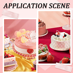 21Pcs 3 Colors Birthday Theme Mirror Effect Acrylic Birthday Cupcake Insert Card Decoration&nbsp;AJEW-SP0001-72B