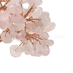 Natural Rose Quartz Chips Tree Decorations&nbsp;DJEW-M012-01D