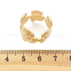 Flower Brass Cuff Rings for Women&nbsp;RJEW-B119-14G-01