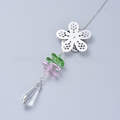 Crystal Pointed Bullet Chandelier Prism Ornaments Hanging Suncatcher&nbsp;AJEW-I040-14P