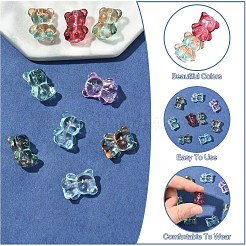 10Pcs Transparent Glass Beads&nbsp;GLAA-YW0005-13