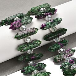 Natural Ruby in Zoisite Double Terminated Point Beads Strands&nbsp;G-H069-B08-01