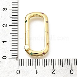 Brass Micro Pave Cubic Zirconia Spring Gate Rings&nbsp;KK-Z093-01G