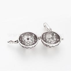 Brass Cage Pendants&nbsp;KK-R036-21AS