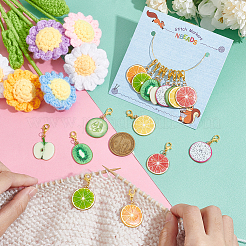Fruit Slice Pendant Stitch Markers&nbsp;HJEW-AB00339