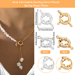12Pcs 2 Colors Brass Spring Ring Clasps&nbsp;KK-BBC0024-18A
