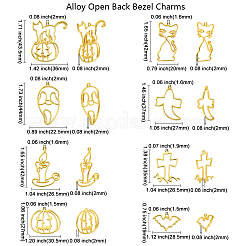 16Pcs 8 Style Halloween Theme Alloy Open Back Bezel Pendants&nbsp;PALLOY-CJ0002-14