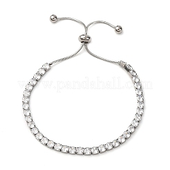 304 Stainless Steel with Clear Cubic Zirconia Link Chain Bracelets&nbsp;BJEW-G754-03P-03