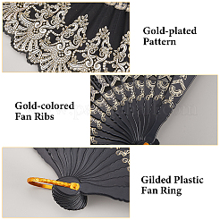 5Pcs 5 Colors Plastic Folding Fan&nbsp;AJEW-CN0003-90