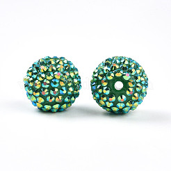 Chunky Resin Rhinestone Bubblegum Ball Beads&nbsp;RESI-S256-20mm-SAB13