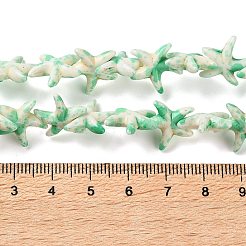 Spray Printed Synthetic Turquoise Beads Strands&nbsp;TURQ-P002-02A-01