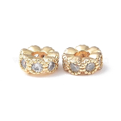 Brass Micro Pave Cubic Zirconia Spacer Beads&nbsp;KK-I702-46B