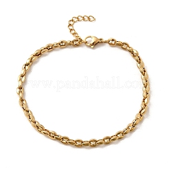 304 Stainless Steel Coffee Bean Chain Bracelets for Women&nbsp;BJEW-B140-01A-G