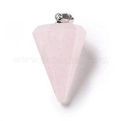 Natural Rose Quartz Pendants&nbsp;G-F714-02E