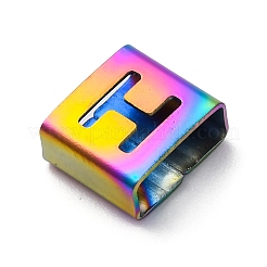 Ion Plating(IP) 304 Stainless Steel Square Slide Charms&nbsp;STAS-L132-04H-M