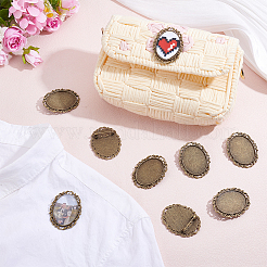 10Pcs Vintage Tibetan Alloy Brooch Cabochon Bezel Settings&nbsp;FIND-PH0029-47